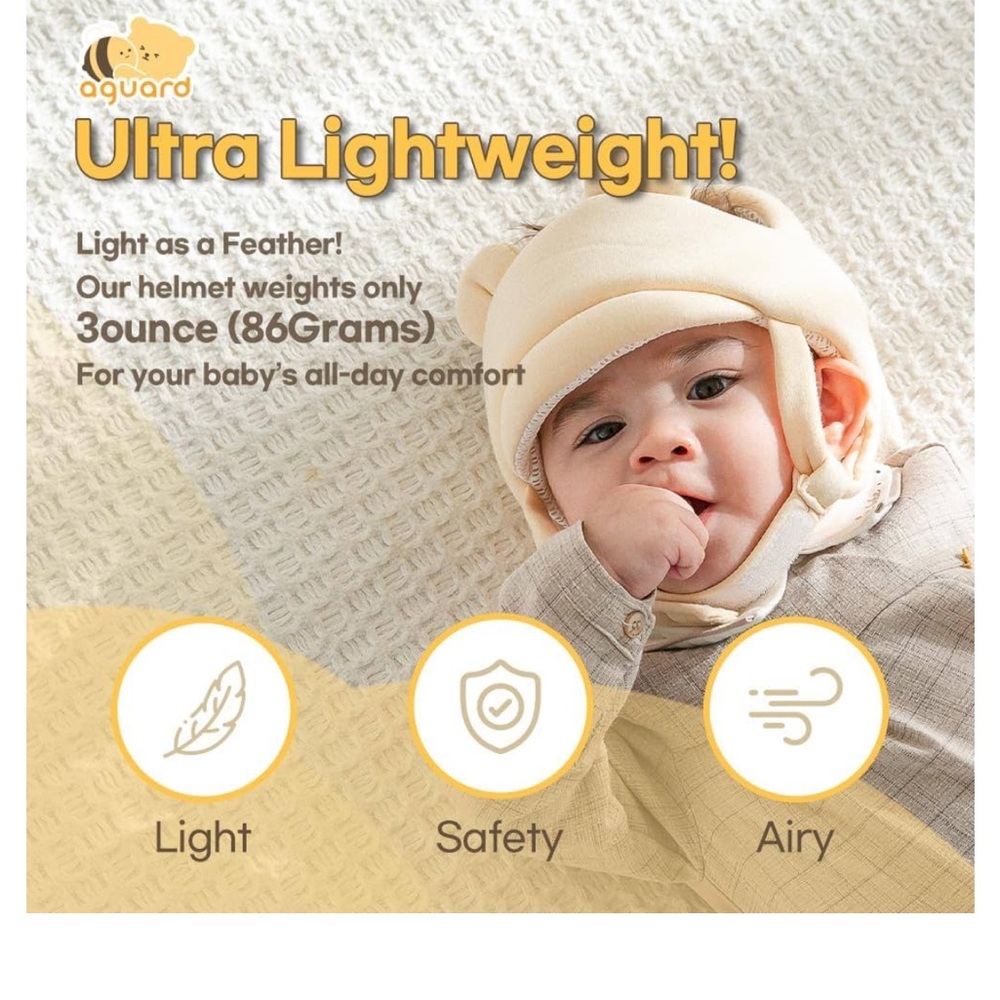 Cream Infant Safety Helmet - Picture 3 of 6